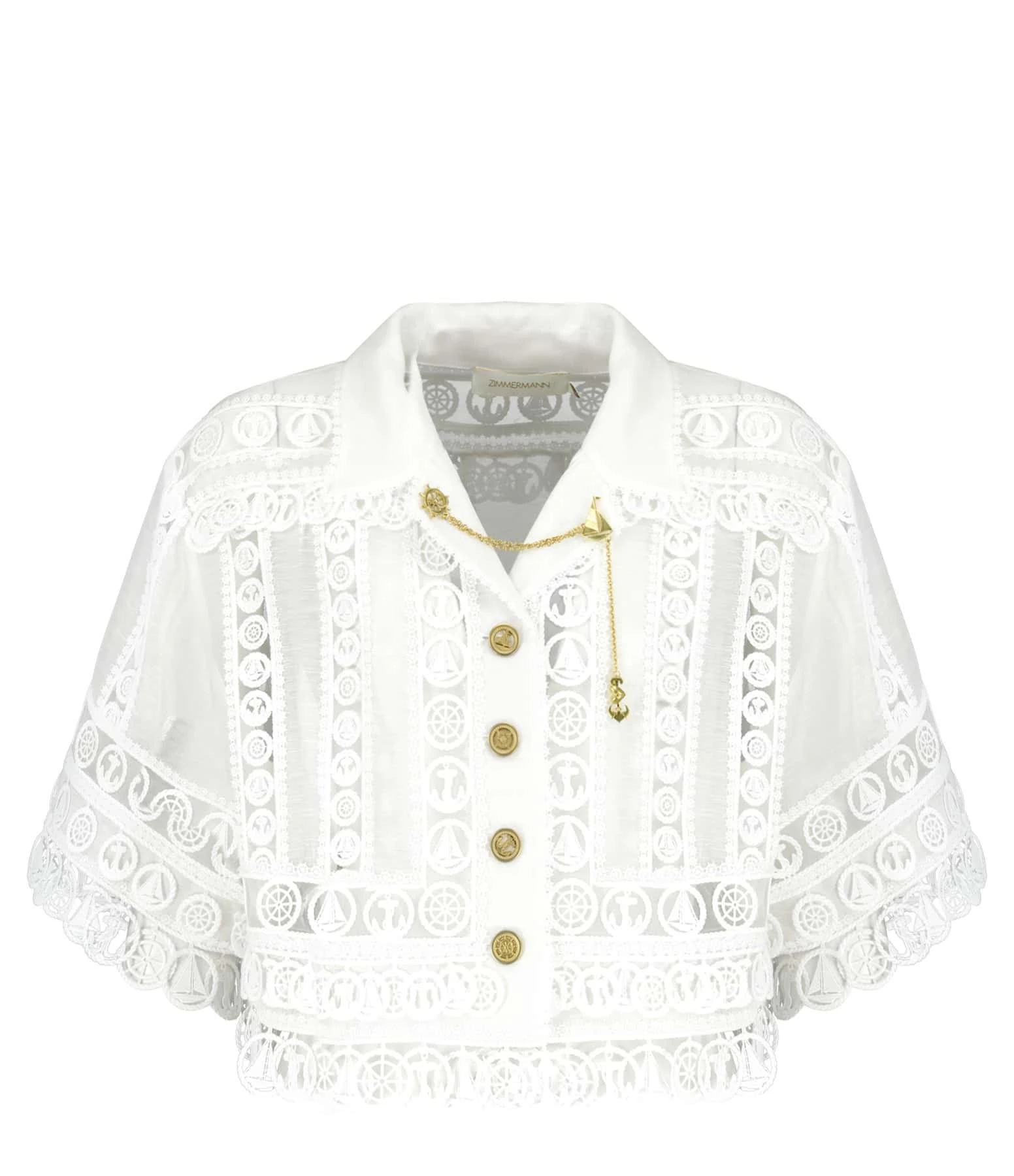 Zimmermann Chemise High Tide Nautical Lin Crème