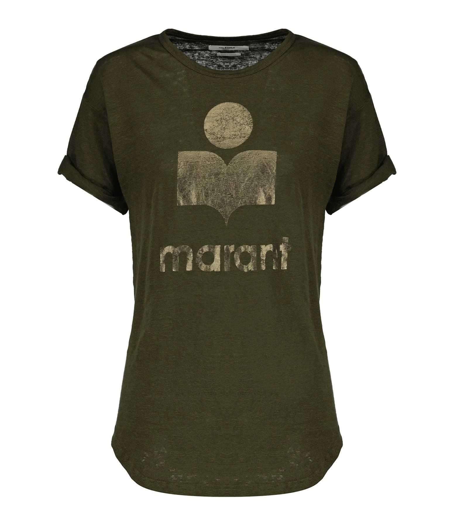 MARANT ÉTOILE Tee-shirt Koldi Lin Kaki Doré