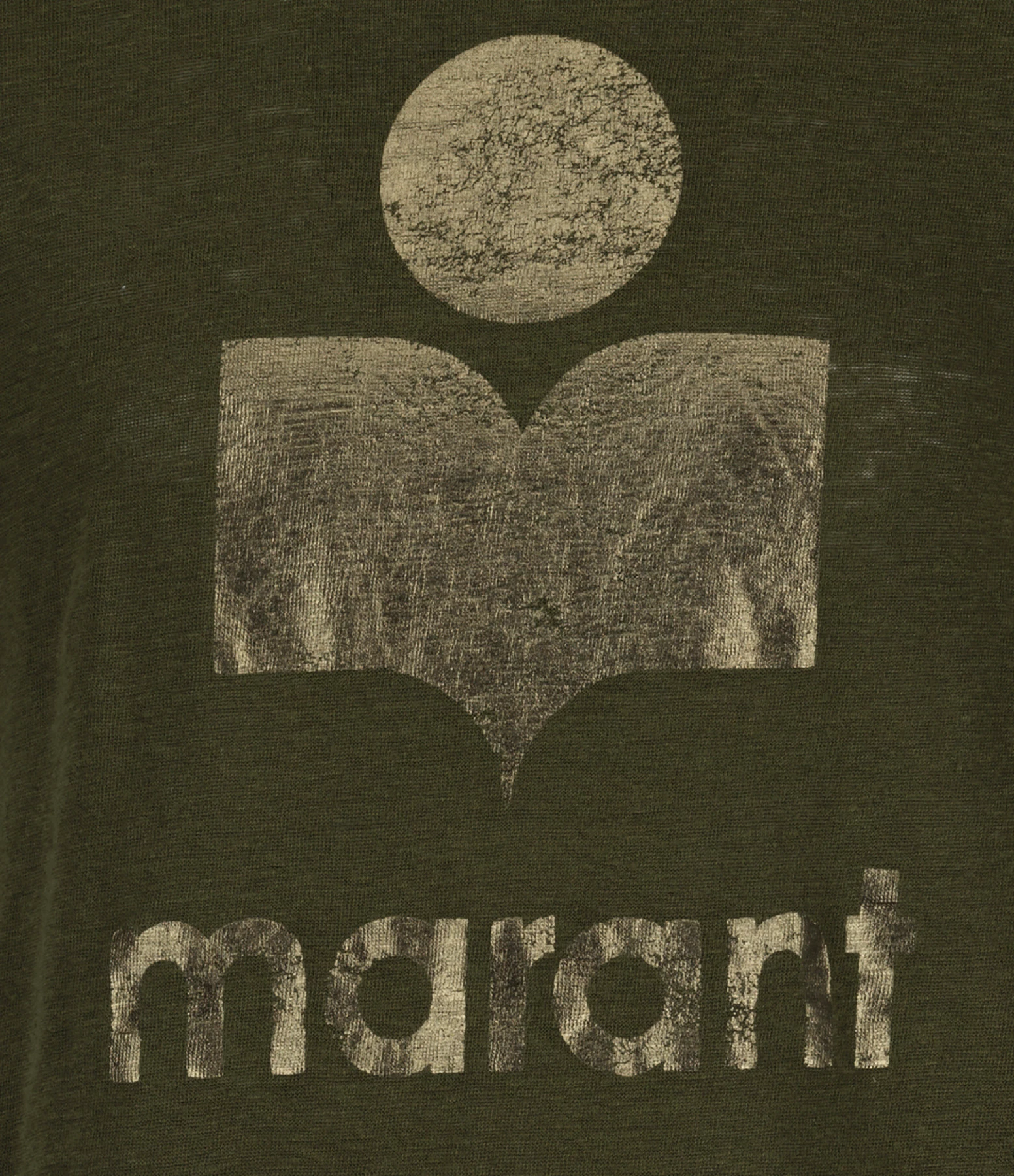 MARANT ÉTOILE Tee-shirt Koldi Lin Kaki Doré – Image 2