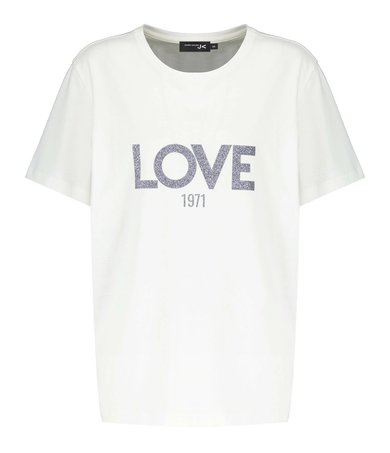 JEANNE VOULAND Tee-shirt Ben Love 1971 Glitter Gun Métal Blanc