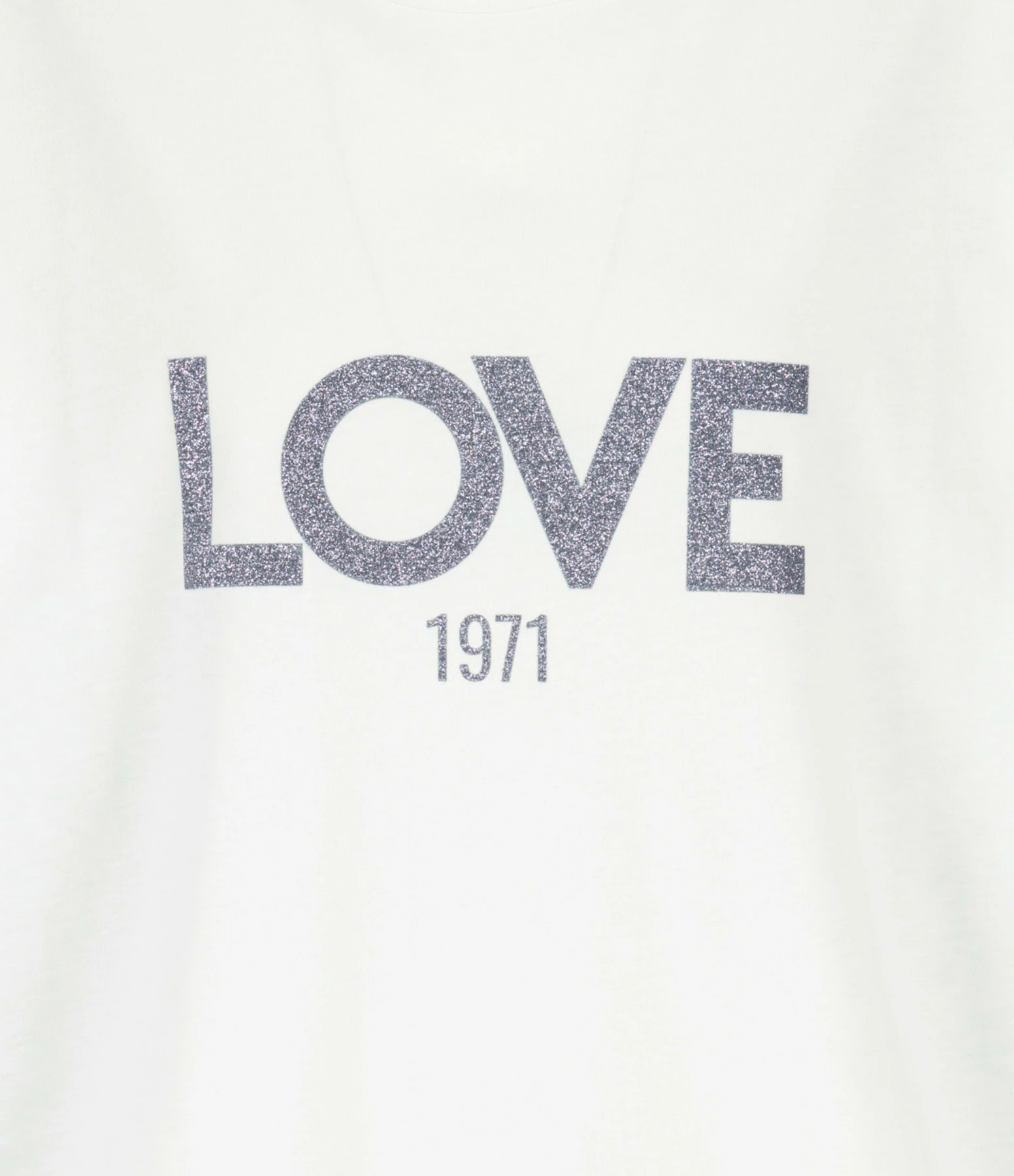JEANNE VOULAND Tee-shirt Ben Love 1971 Glitter Gun Métal Blanc – Image 2