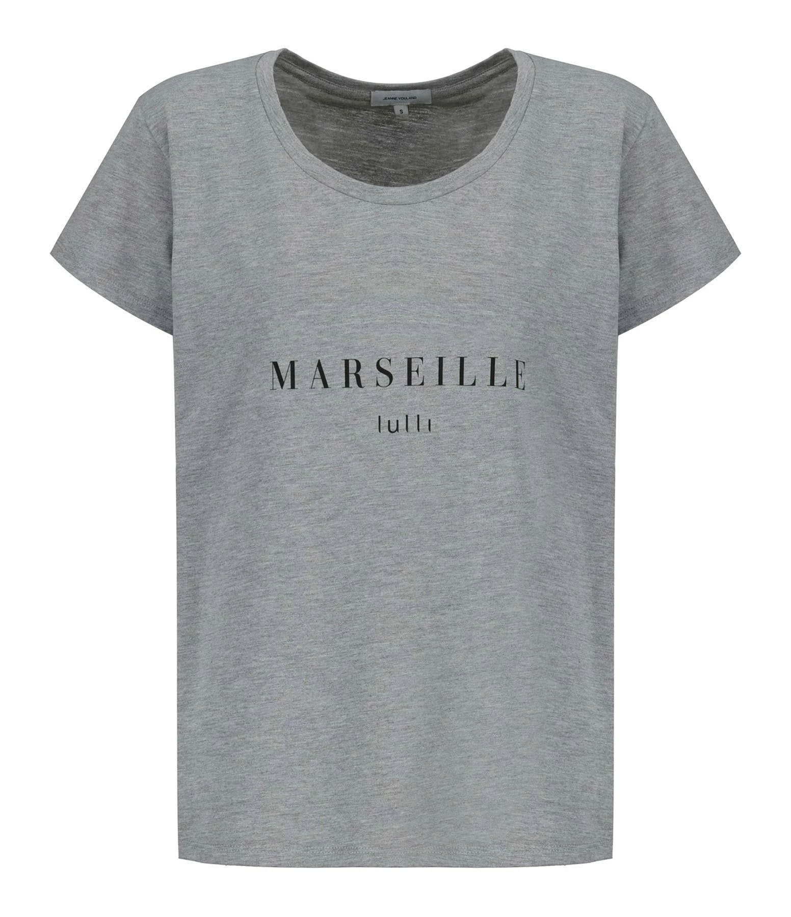 Tee-shirt Lulli Marseille Col Rond Coton Gris, Collaboration Jeanne Vouland X Lulli