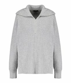 JEANNE VOULAND Pull Gabor Zipper Laine Gris