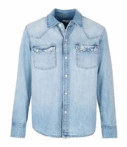 RE/DONE Chemise 50s Sawtooth Western Denim Heritage Light