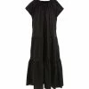 ROBERTO COLLINA Robe Volant Coton Noir