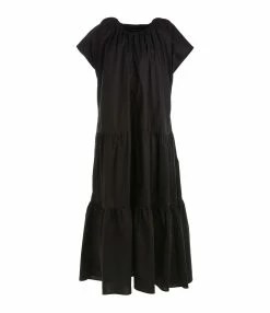 ROBERTO COLLINA Robe Volant Coton Noir