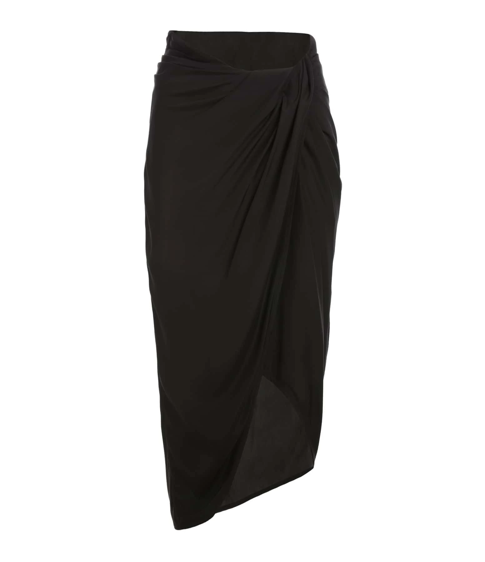 GAUGE81 Jupe Midi Paita Soie Noir