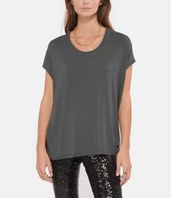 MARGAUX LONNBERG Tee-shirt Marlow Gris Foncé -Boutique de vente ZIMMERMANN 085 121