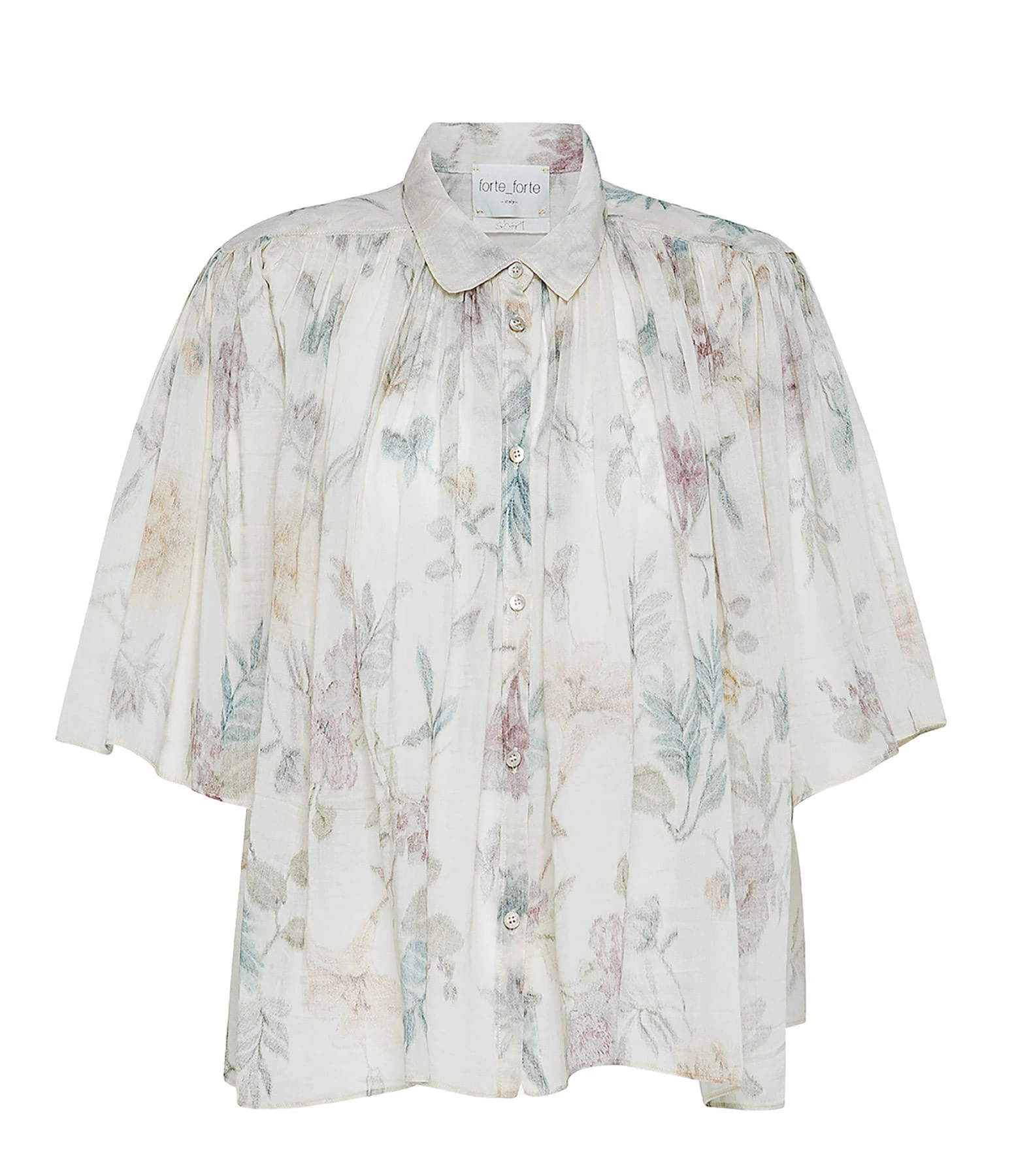 FORTE_FORTE Blouse Coton Imprimé Sable