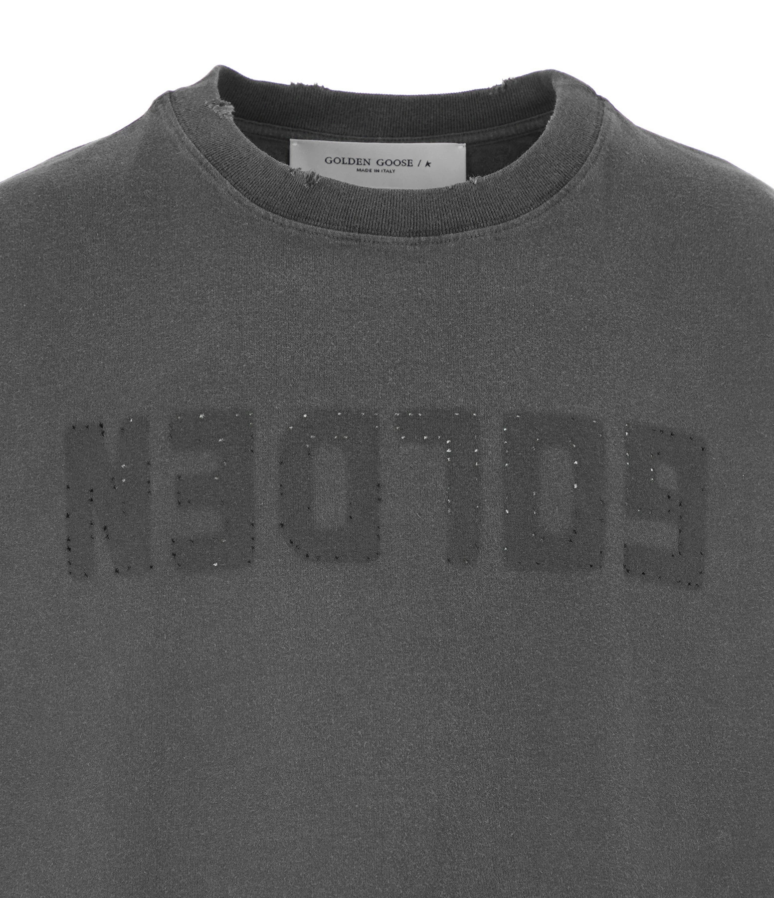 Golden Goose Robe Tee-shirt Golden Coton Anthracite – Image 2