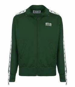 Golden Goose Veste Star Denise Étoiles Vert Blanc