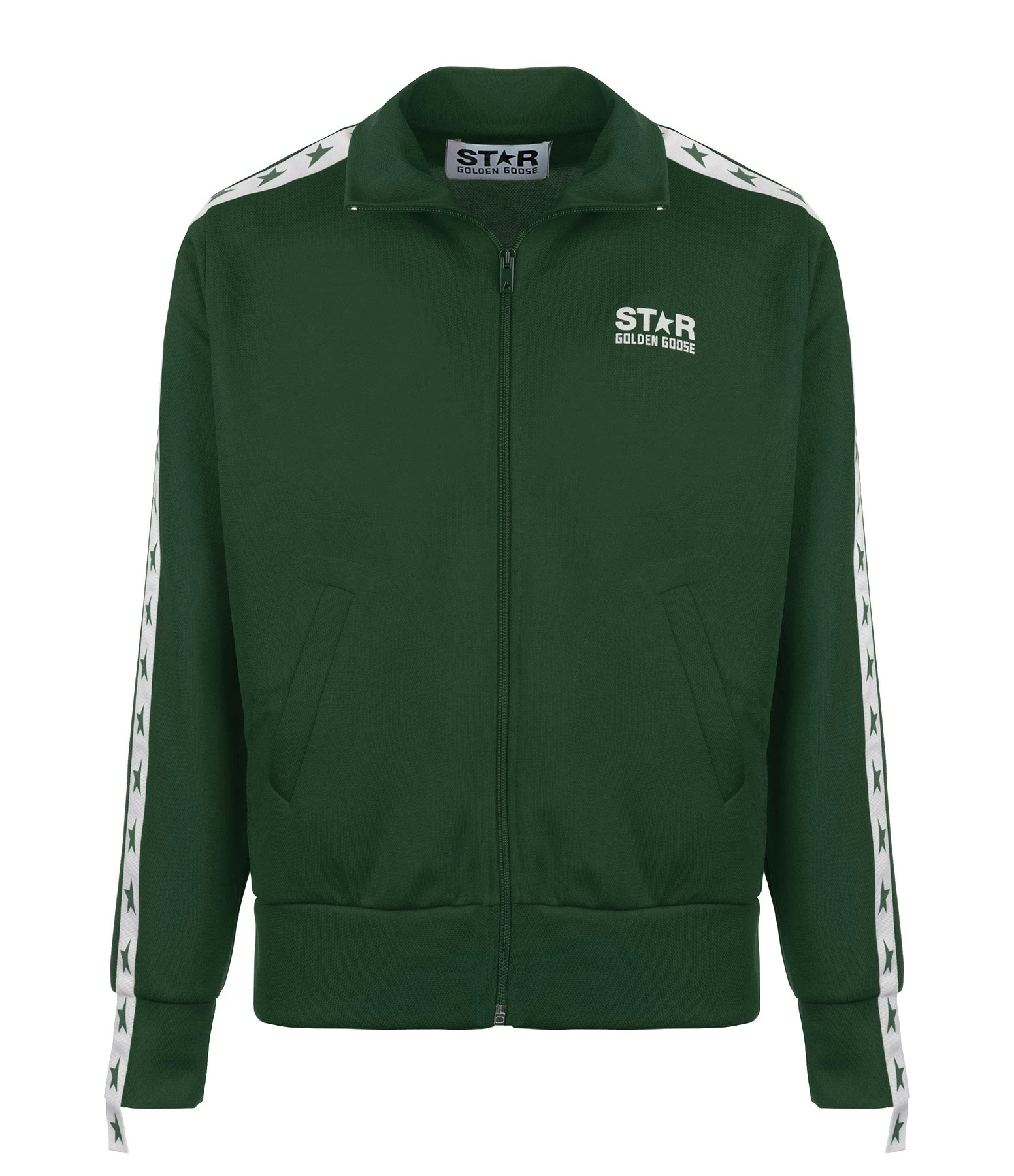 Golden Goose Veste Star Denise Étoiles Vert Blanc