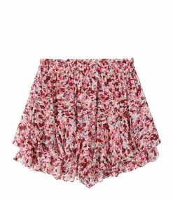 MARANT ÉTOILE Short Sornel Imprimé Framboise Écru