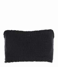 JEANNE VOULAND Top Hyna Bandeau Gaze De Coton Noir