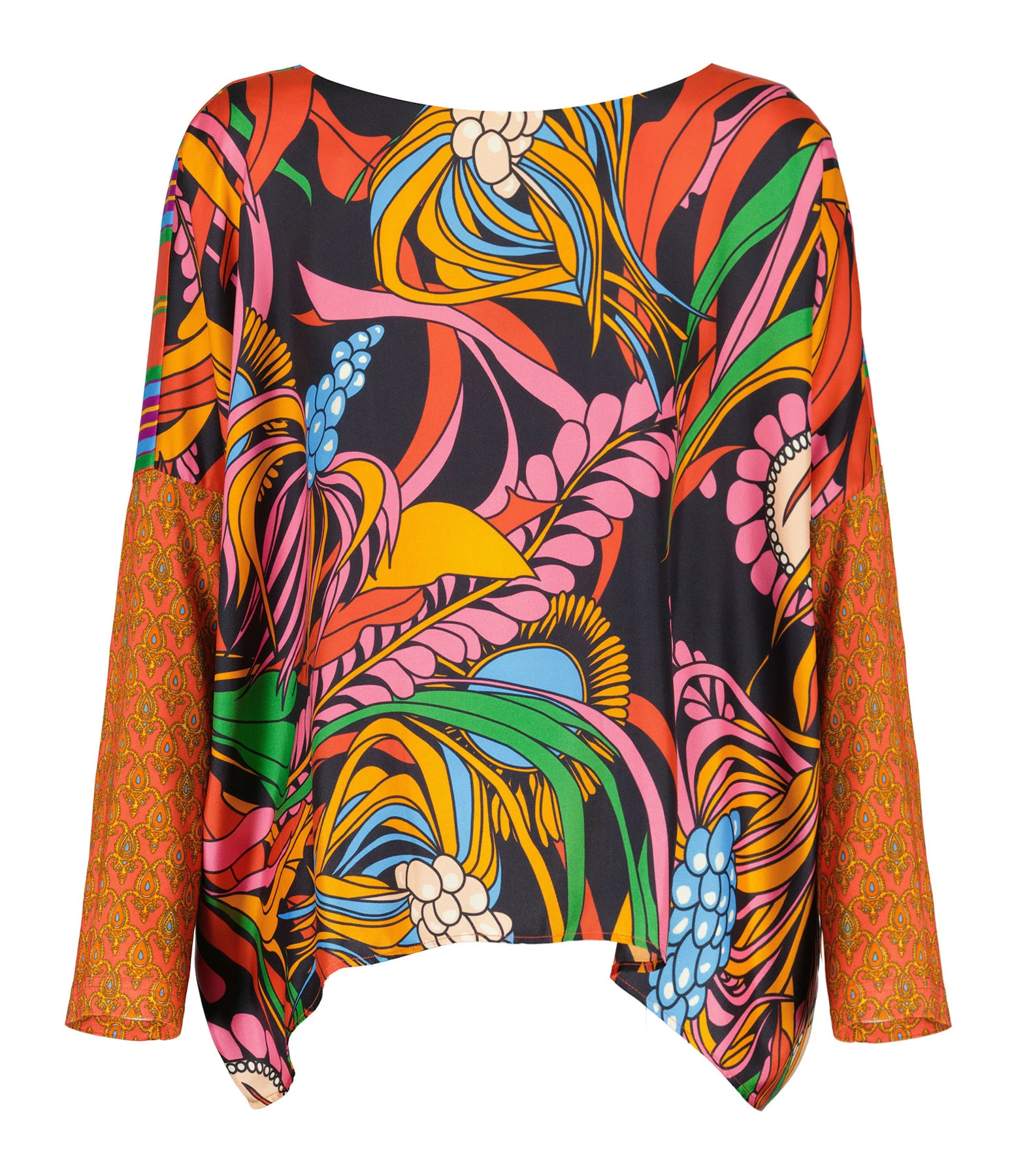 LA PRESTIC OUISTON Blouse Janine Soie Mix Corail Fun – Image 2