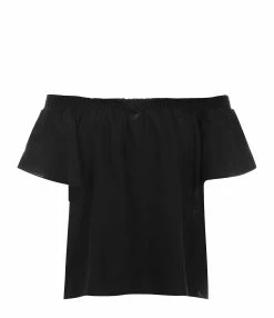 JEANNE VOULAND Top Daisie Bardot Lin Lavé Noir