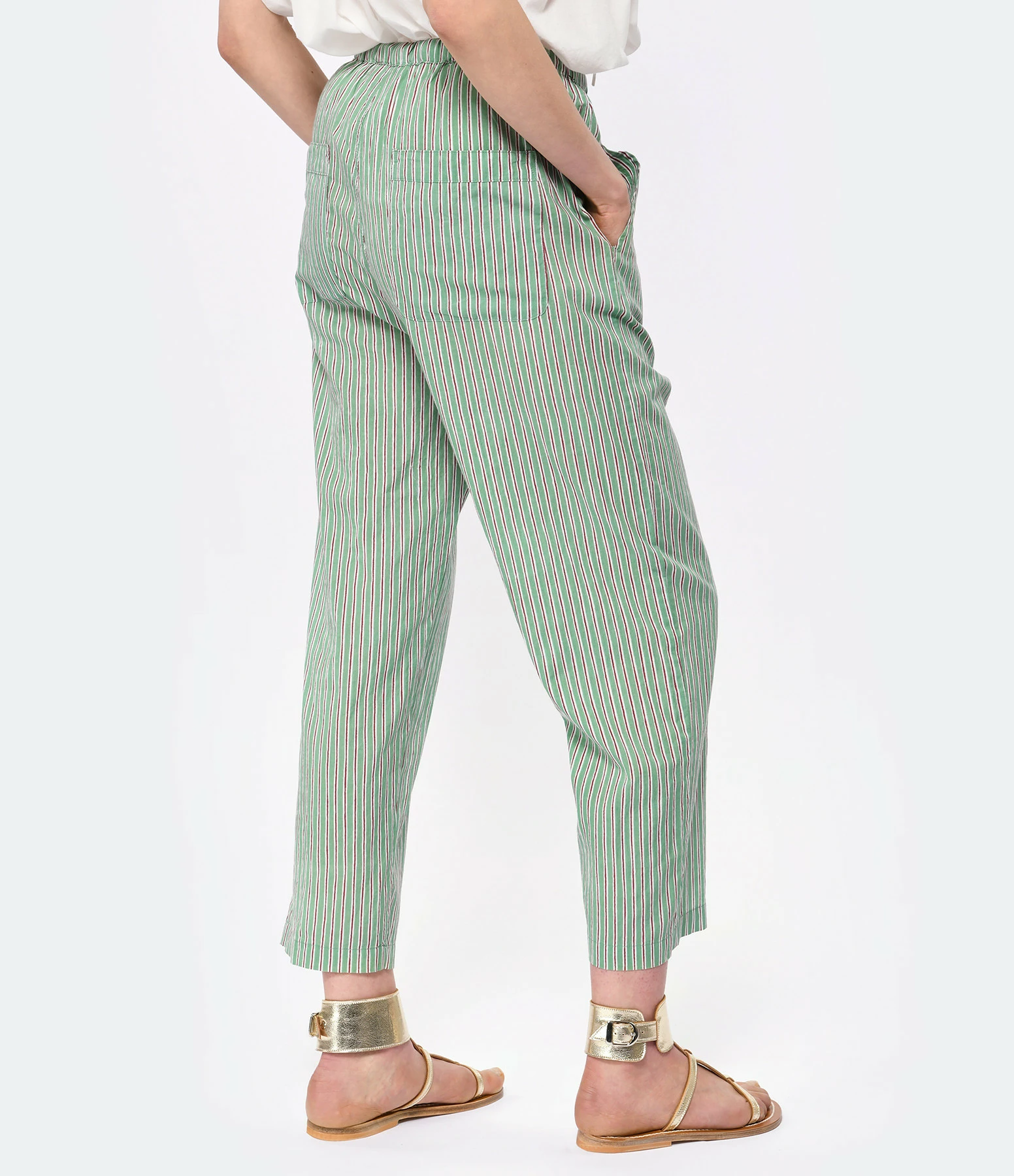 CHARLIE JOE Pantalon Karla Coton Vert – Image 5
