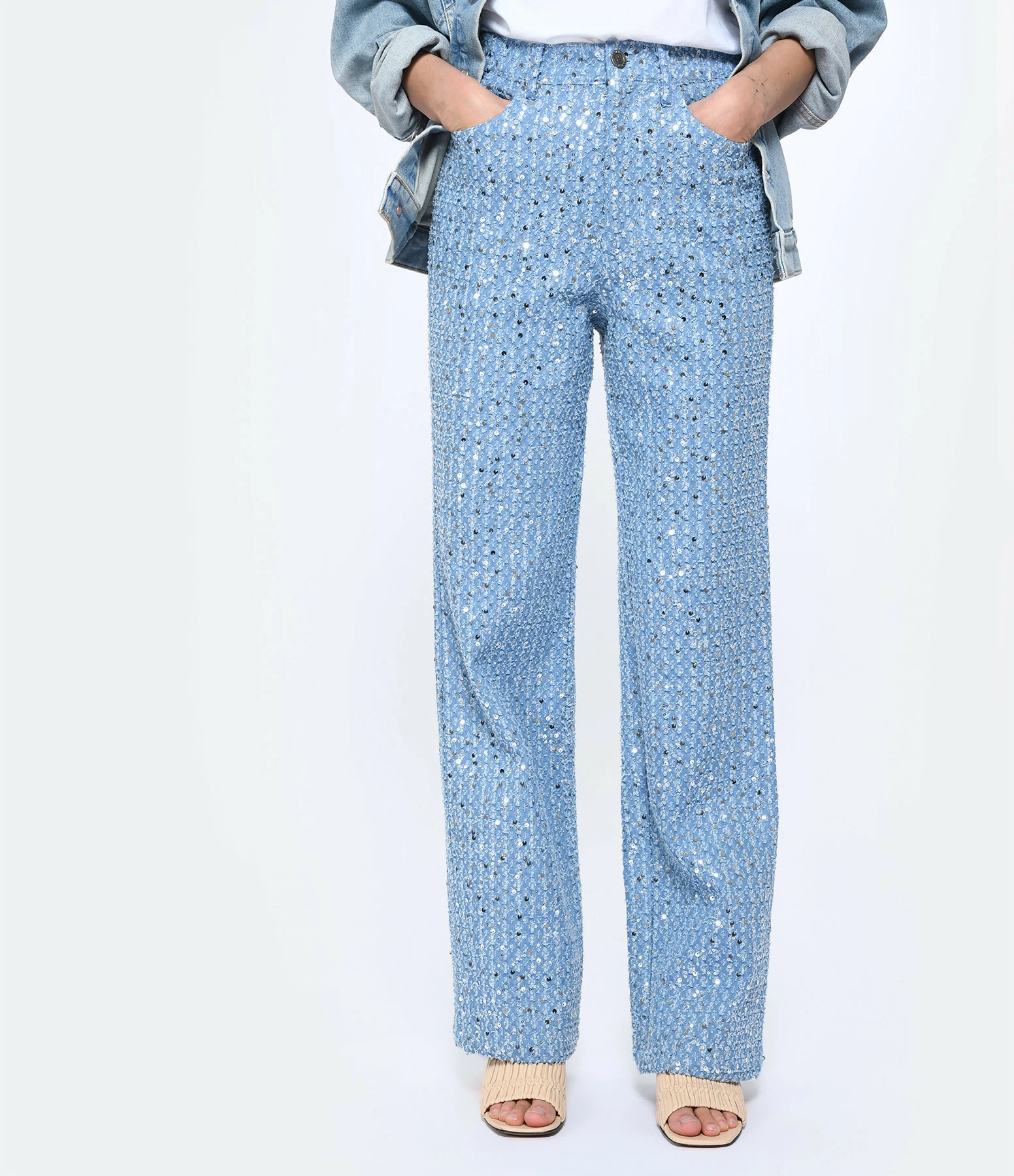 ROTATE Jean Denim Sequins Bleu 5 ROTATE Jean Denim Sequins Bleu – Image 3