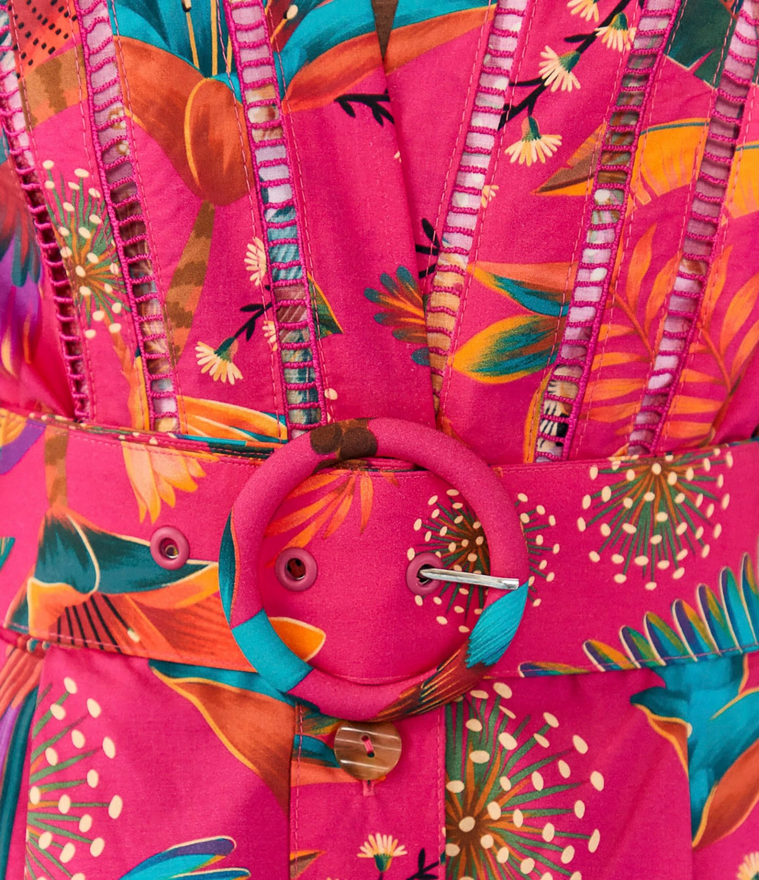 Farm Rio Combinaison Short Macaw Coton Rose – Image 2