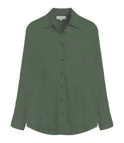 XIRENA Chemise Travis Soie Vert Olive