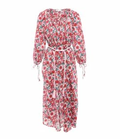 ANTIK BATIK Robe Longue Blossom Rouge