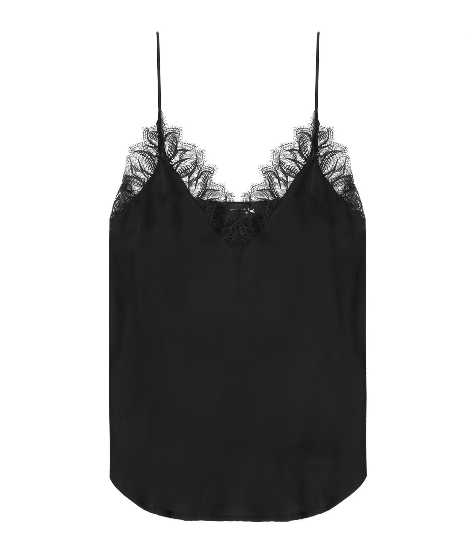 JEANNE VOULAND Caraco Carry Satin Dentelle Noir