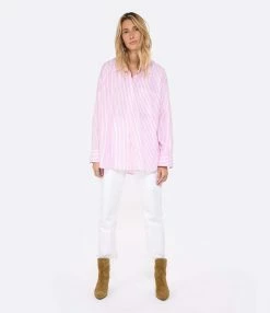 XIRENA Chemise Sydney Rayures Coton Rose 10 XIRENA Chemise Sydney Rayures Coton Rose -Boutique de vente ZIMMERMANN 398 230111