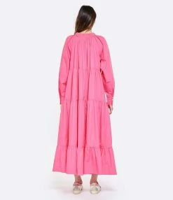 MIRA MIKATI Robe Manches Longues Broderie Coton Rose -Boutique de vente ZIMMERMANN 401 57 1