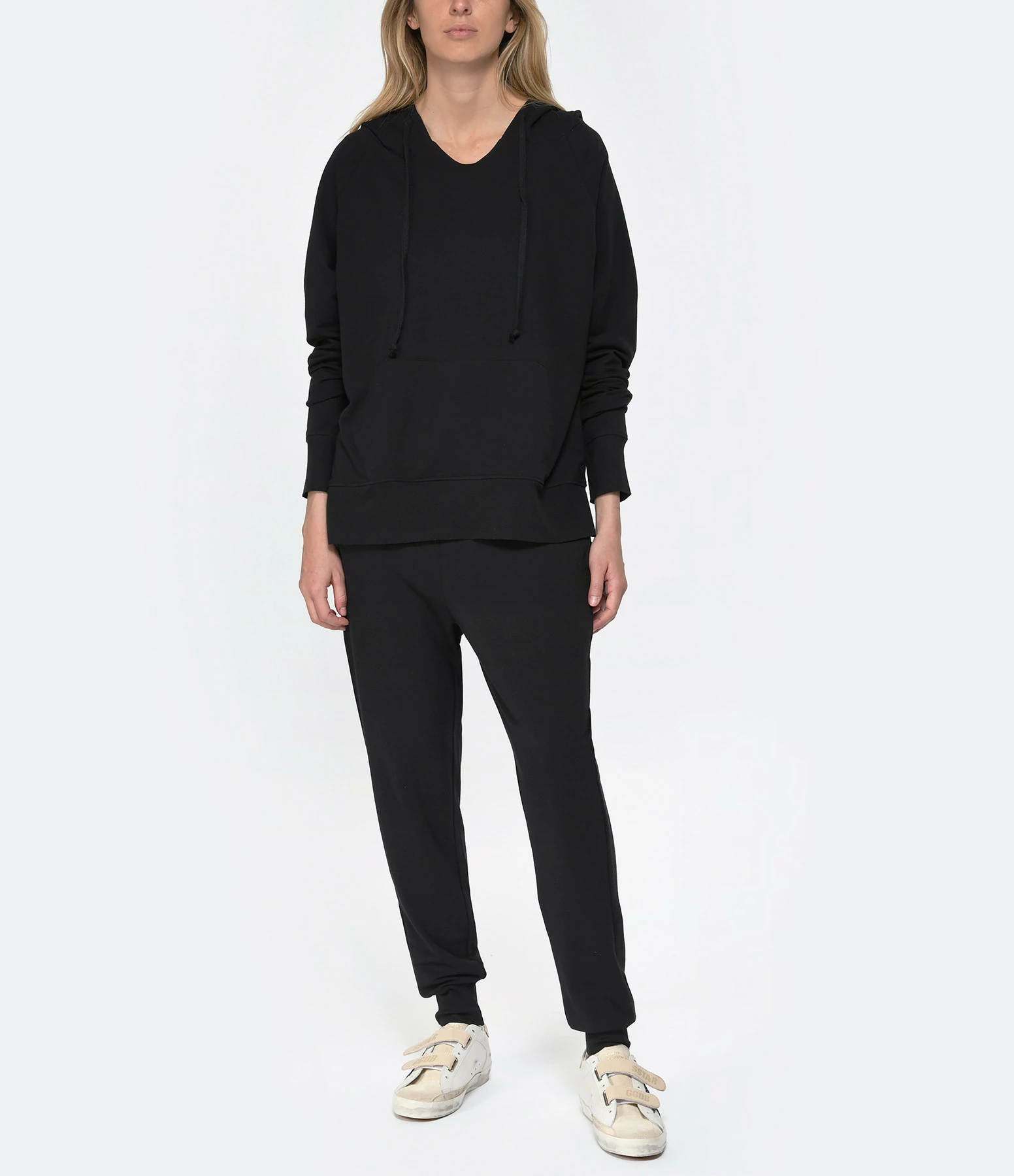 JEANNE VOULAND Sweatshirt Hoodie Edson Coton Pima Noir – Image 4