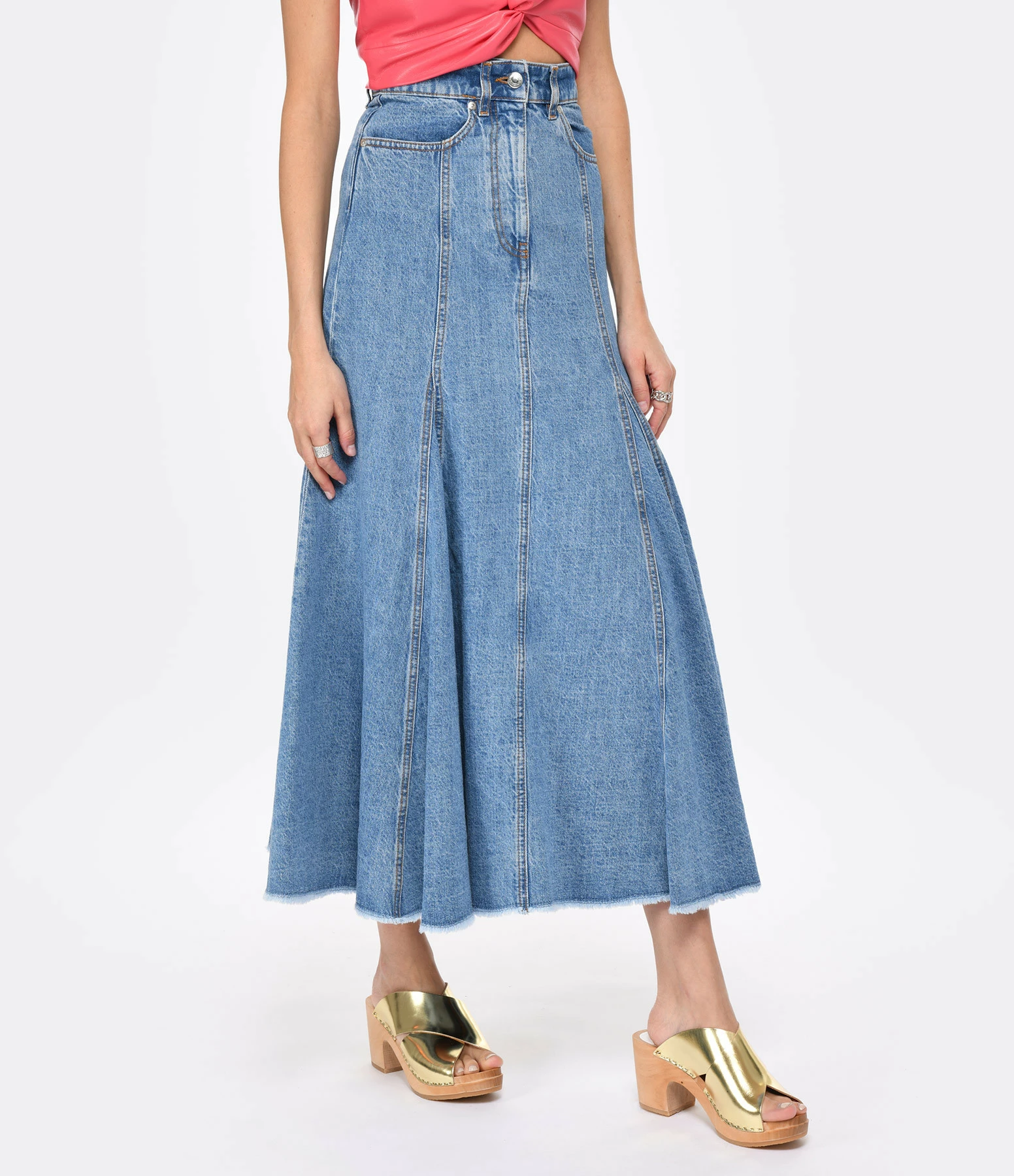 MSGM Jupe Coton Bleu 6 MSGM Jupe Coton Bleu – Image 4