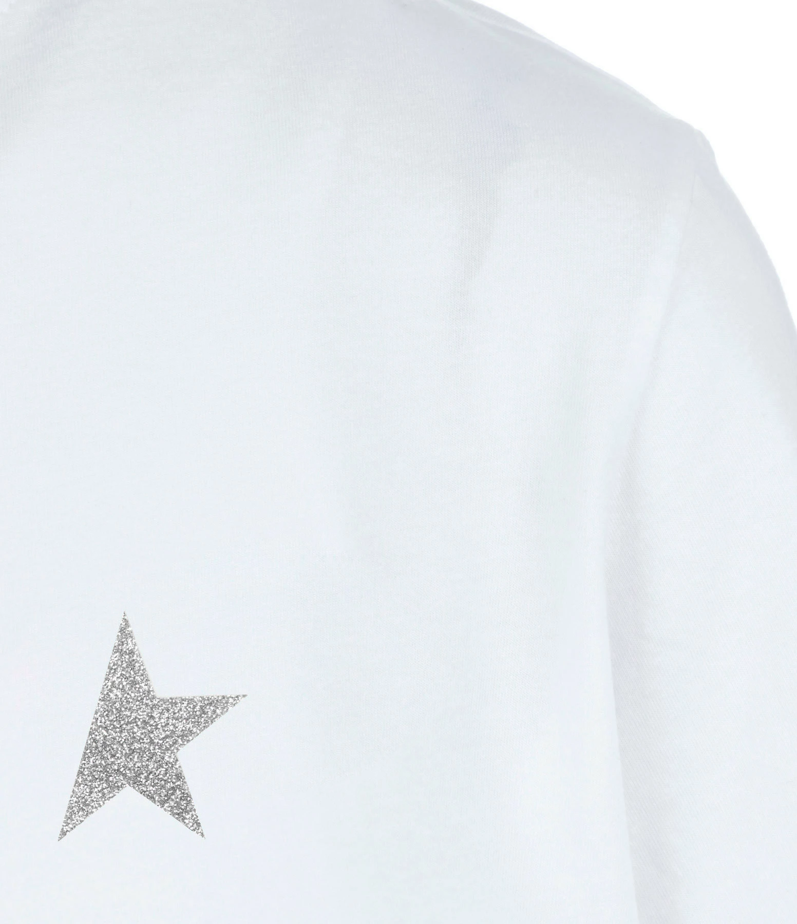 Golden Goose Tee-shirt Étoile Coton Blanc Argenté – Image 2