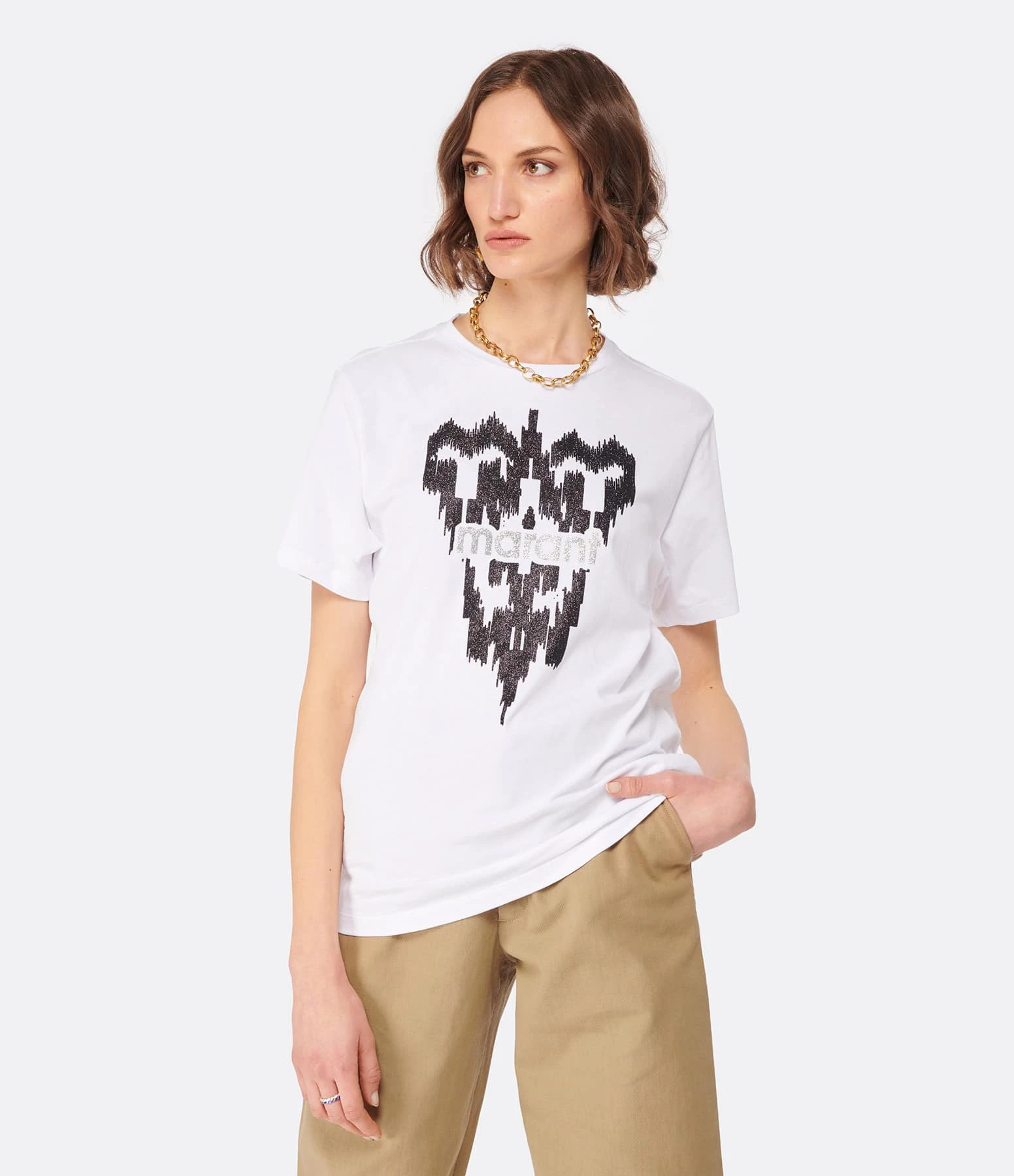MARANT ÉTOILE Tee-shirt Zewel Coton Blanc – Image 3