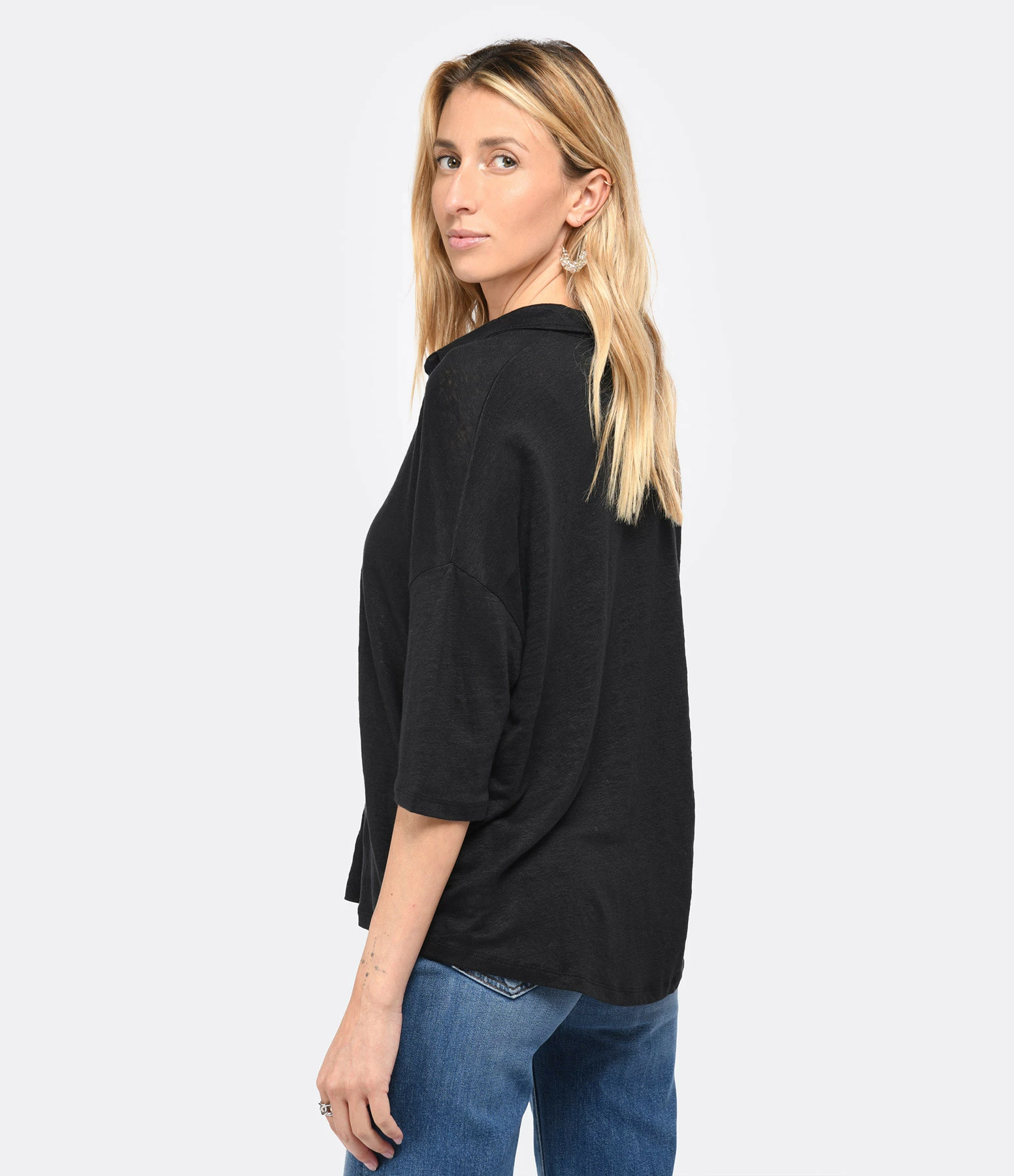 MAJESTIC FILATURES Chemise Lin Noir – Image 4