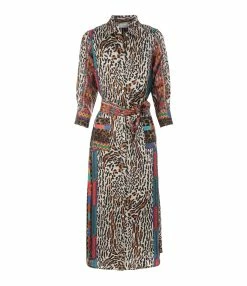 PIERRE-LOUIS MASCIA Robe Longue Aloe Soie Imprimé Animal