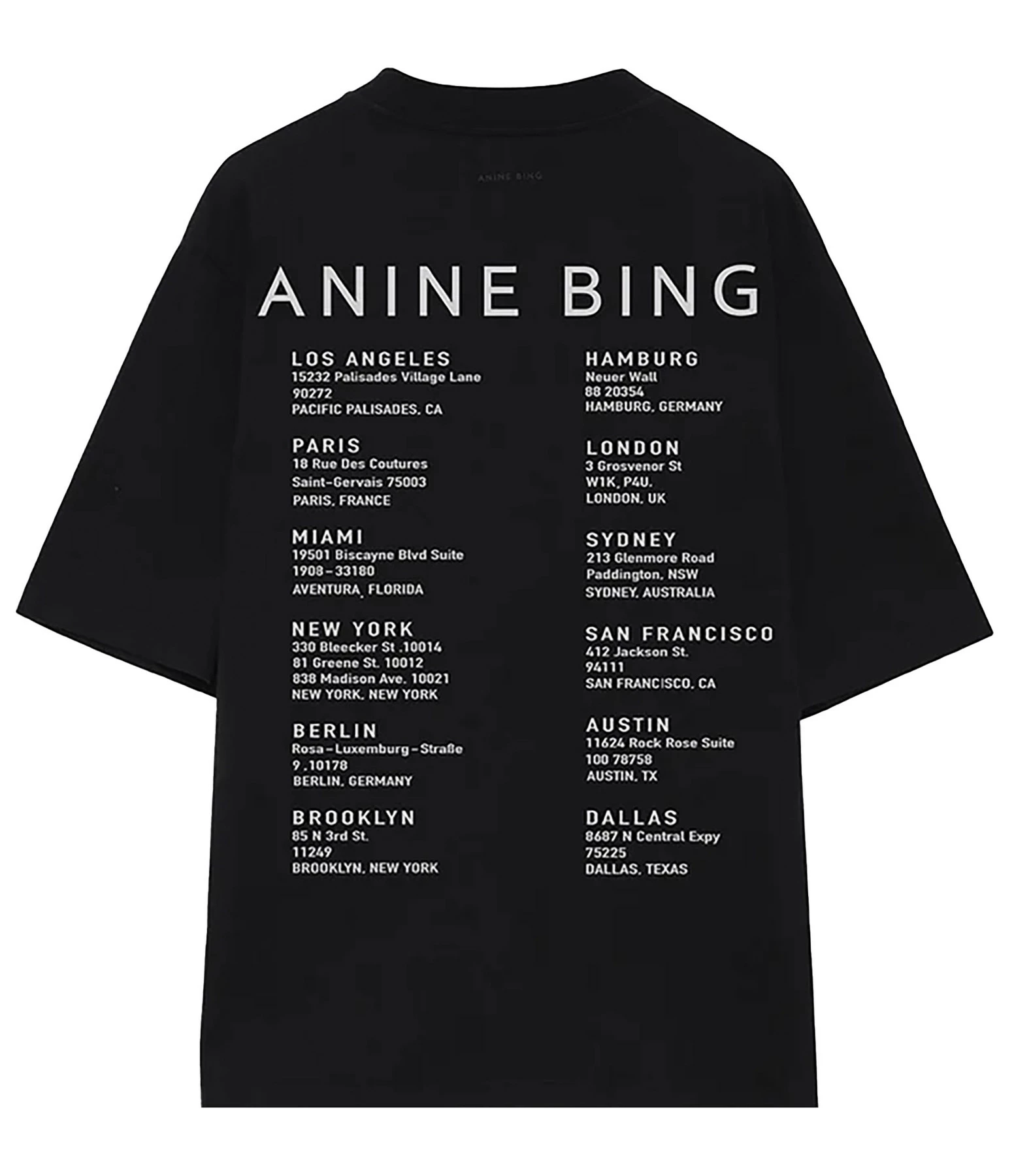 ANINE BING Tee-shirt Avi Smiley Coton Organique Noir – Image 2