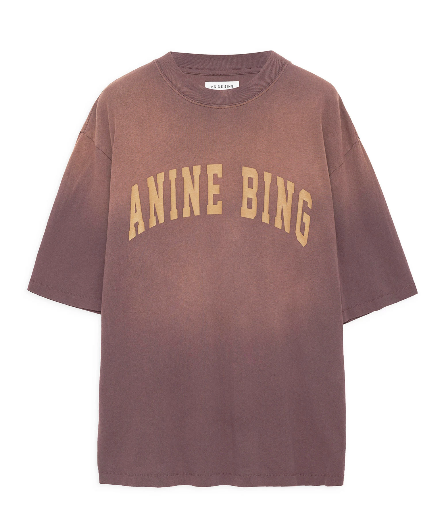 ANINE BING Tee-shirt Avi Coton Organique Bordeaux Délavé