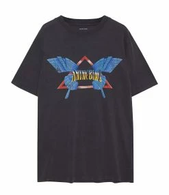 ANINE BING Tee-shirt Lili Coton Noir Délavé