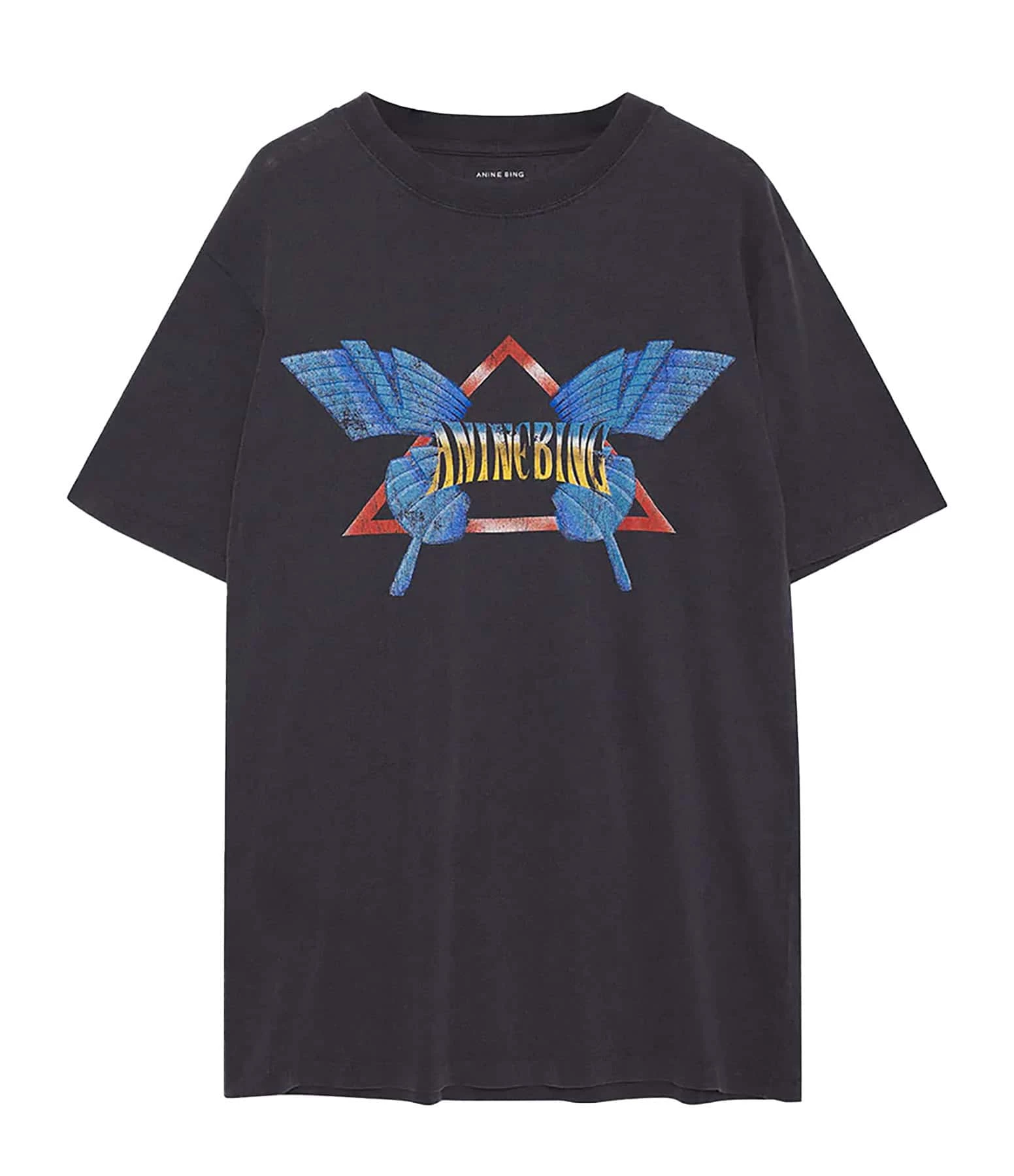 ANINE BING Tee-shirt Lili Coton Noir Délavé
