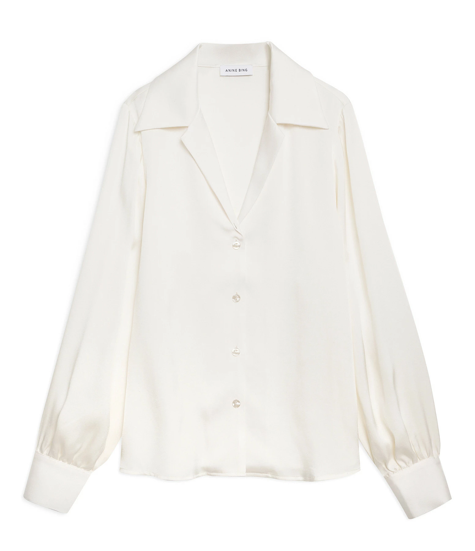 ANINE BING Chemise Mylah Soie Ivoire