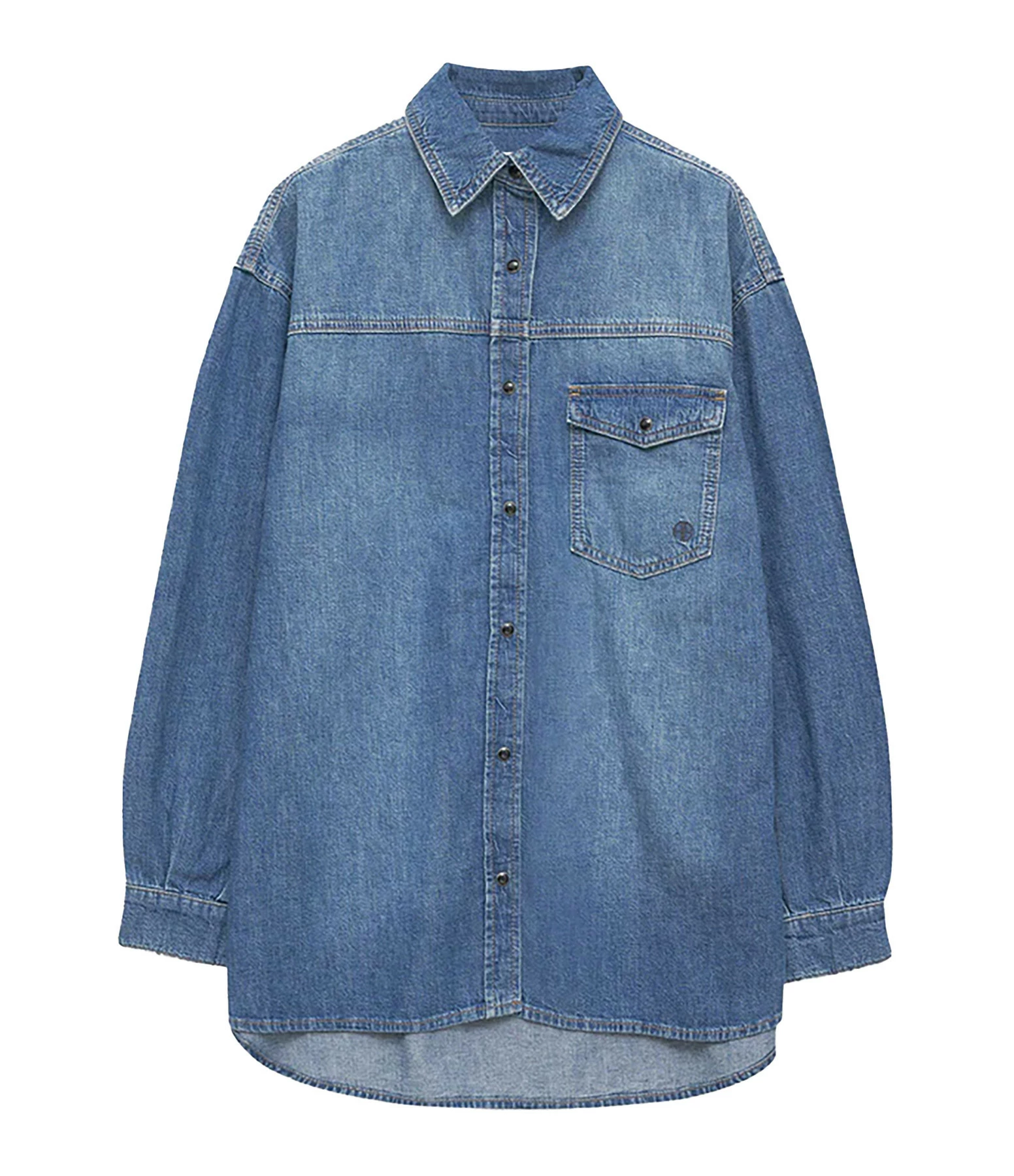 ANINE BING Chemise Sloan Denim Coton Bleu