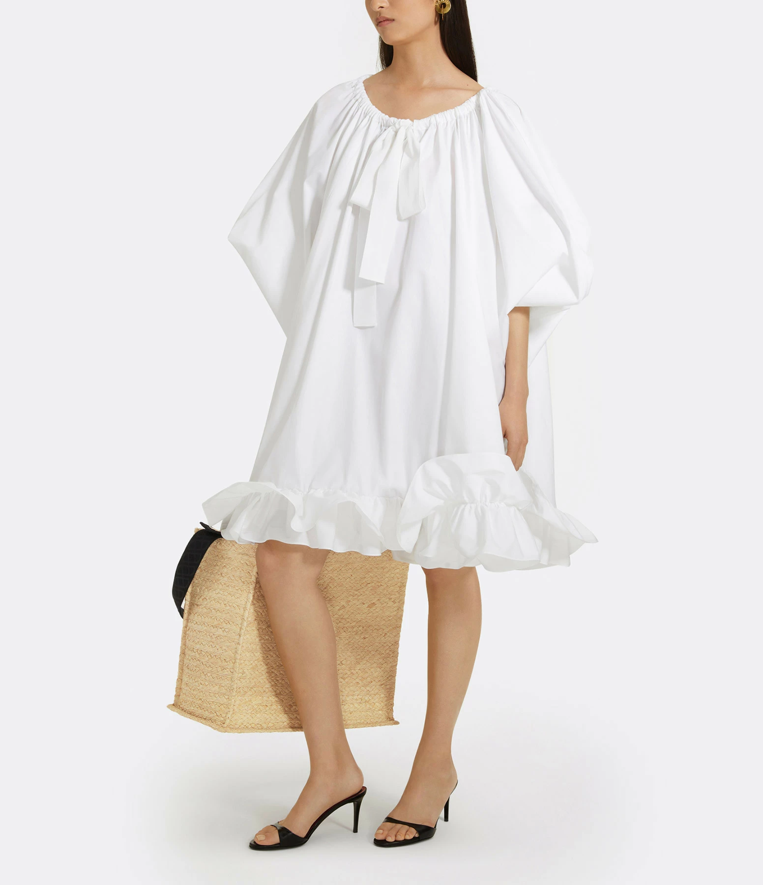 PATOU Robe Froufrou Coton Blanc – Image 3