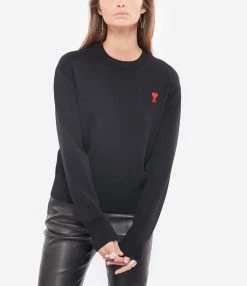 AMI Paris Pull Ami De Cœur Laine Noir 9 AMI Paris Pull Ami De Cœur Laine Noir -Boutique de vente ZIMMERMANN amipa look20220629 162