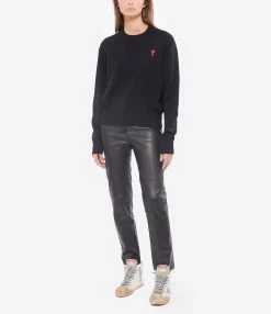 AMI Paris Pull Ami De Cœur Laine Noir 10 AMI Paris Pull Ami De Cœur Laine Noir -Boutique de vente ZIMMERMANN amipa look20220629 166
