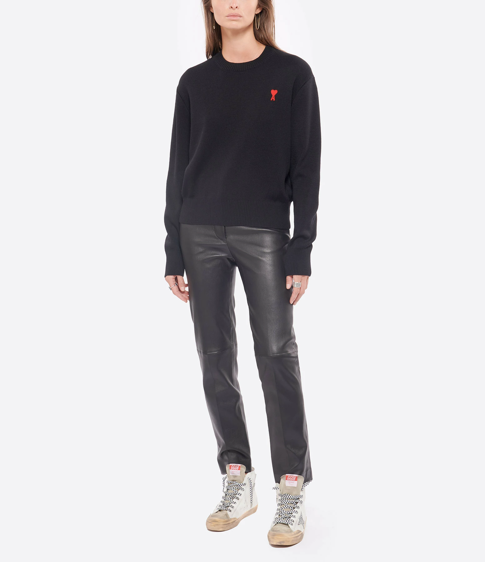 AMI Paris Pull Ami De Cœur Laine Noir 6 AMI Paris Pull Ami De Cœur Laine Noir – Image 4