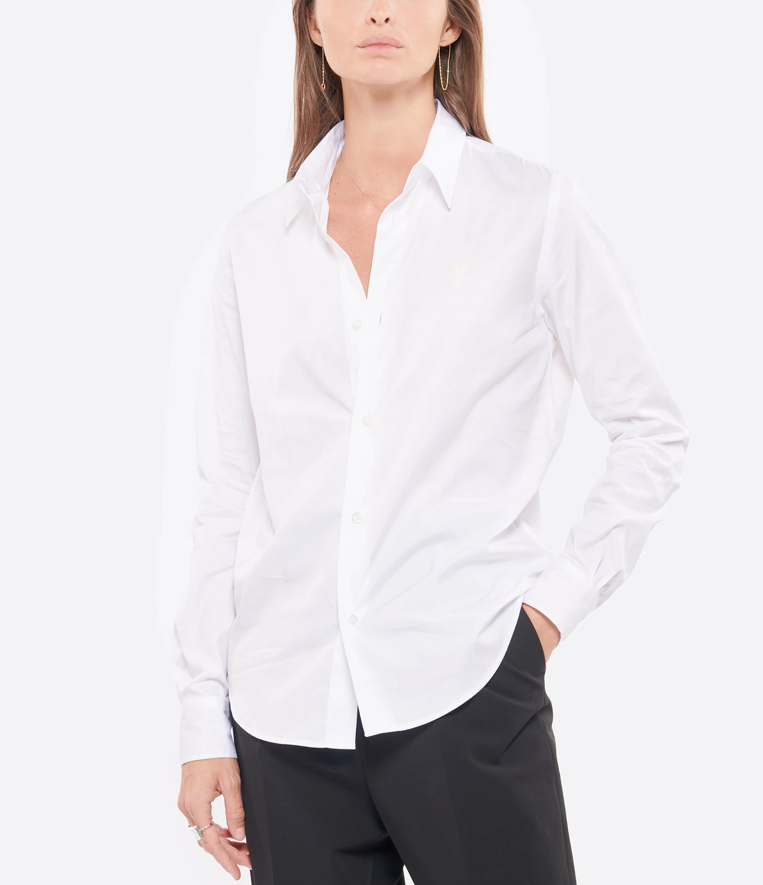 AMI Paris Chemise Ami De Cœur Coton Blanc – Image 3