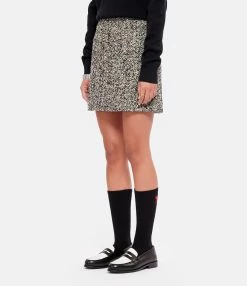 AMI Paris Jupe Laine Vierge Noir Écru 10 AMI Paris Jupe Laine Vierge Noir Écru -Boutique de vente ZIMMERMANN amipa look20220812 269