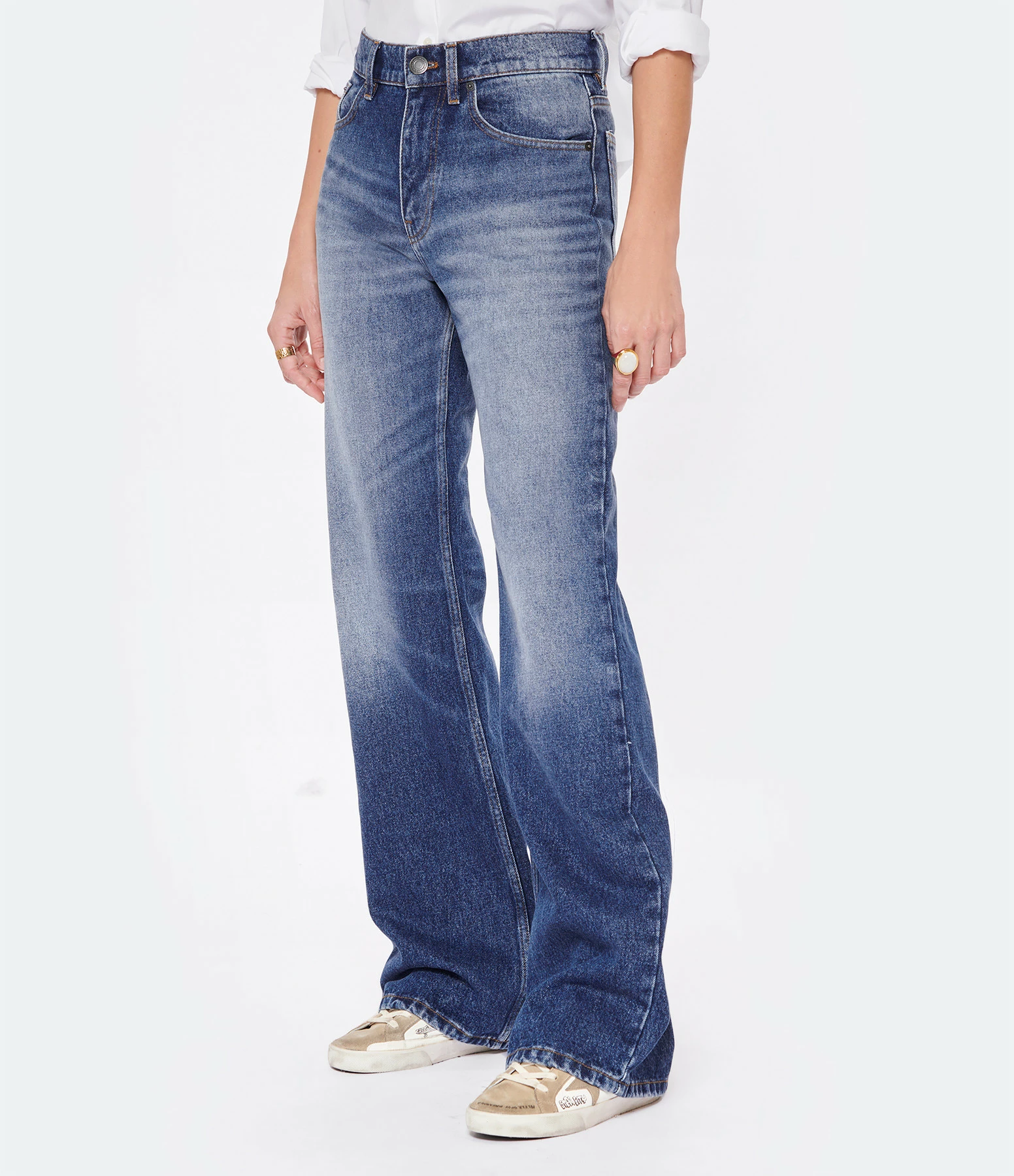 AMI Paris Jean Boyfriend Coton Denim Bleu Usé – Image 4