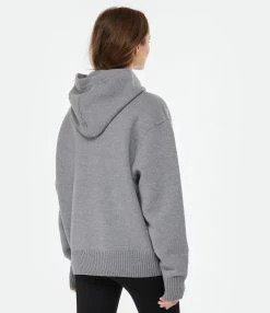 AMI Paris Pull Hoodie Unisexe Ami De Cœur Laine Gris Noir -Boutique de vente ZIMMERMANN amipa look20230110 25