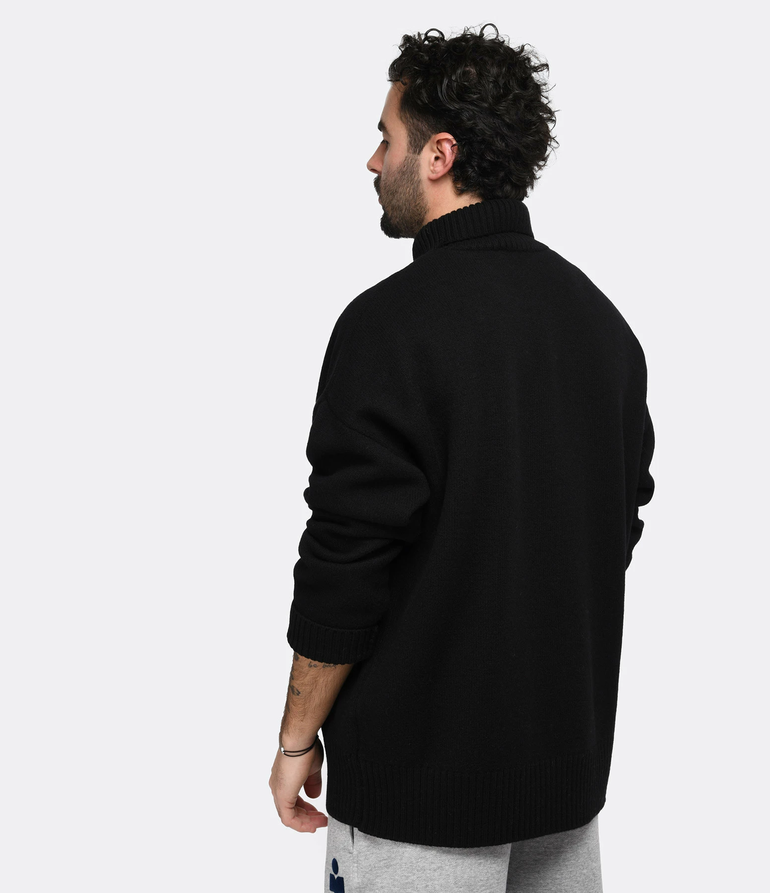 AMI Paris Pull Unisexe Ami De Cœur Laine Noir Rouge – Image 4