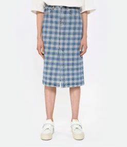 AMI Paris Jupe Mi-Longue Coton Bleu Javel 10 AMI Paris Jupe Mi-Longue Coton Bleu Javel -Boutique de vente ZIMMERMANN amipa look20230223 258